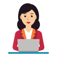 a business woman working in a desk