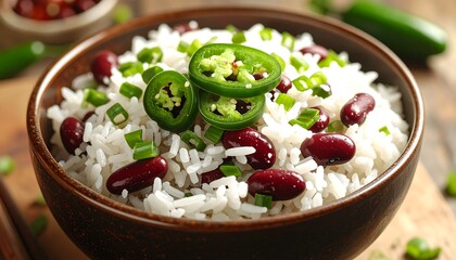 Rice and kidney beans with jalape?os