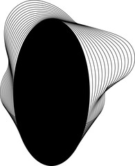 Oval blend emblem. Wave line with frame