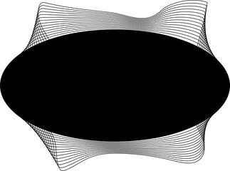Oval blend emblem. Wave line with frame