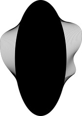 Oval blend emblem. Wave line with frame