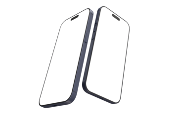 Realistic Smartphone 17 with blank screen mockup in navy blue color, isolated. Perfect for presenting mobile apps, UI UX concepts, Ads, branding, digital product displays, website, gadget device