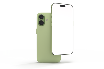 Realistic modern smartphone 17 with blank screen mockup, isolated on background. Perfect for presenting mobile apps, UI UX concepts, Ads, branding, digital product displays, website, gadget device