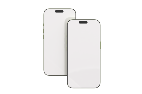 Realistic modern smartphone 17 with blank screen mockup, isolated on background. Perfect for presenting mobile apps, UI UX concepts, Ads, branding, digital product displays, website, gadget device