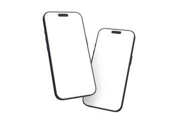 Realistic Smartphone 17 with blank screen mockup in navy blue color, isolated. Perfect for presenting mobile apps, UI UX concepts, Ads, branding, digital product displays, website, gadget device