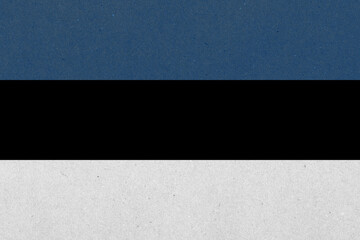 Textured image portraying the national flag of Estonia, showcasing horizontal bands of blue, black,...