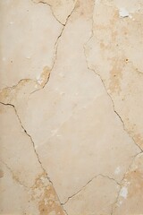 Fototapeta premium Cracked, beige marble floor, cracks, natural light.