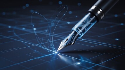 Cybernetic pen with circuitry and energy streams