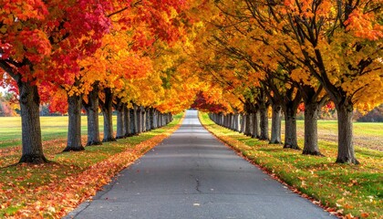 Autumnal tree-lined avenue