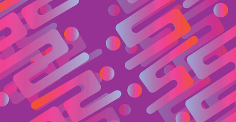 Abstract background featuring rounded shapes and circles in shades of pink, purple, and orange.