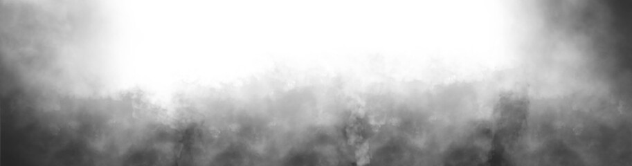 Naklejka premium Gray Smoke cloud particles isolated on transparent empty background. realistic smoke fog overlay. Realistic dry ice smoke clouds fog overlay template.