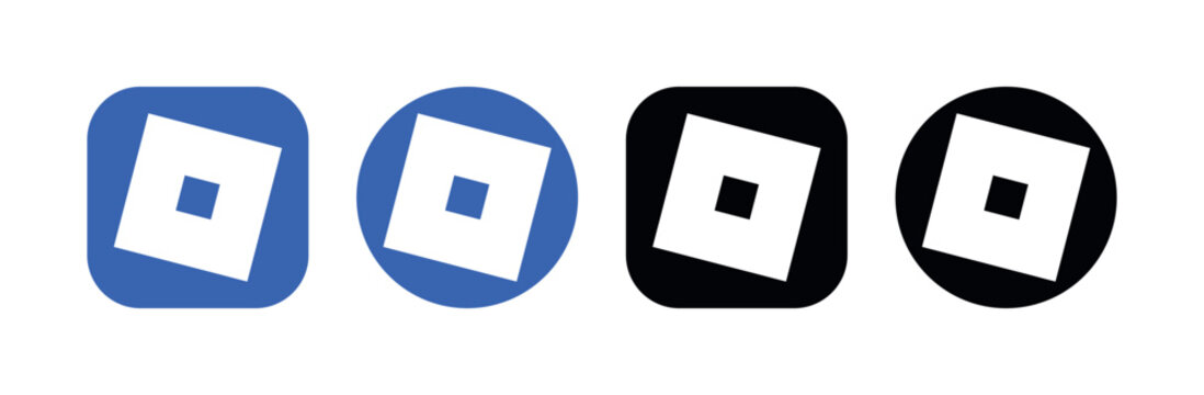Roblox app logo icon, Minimalist game app icon with a central skewed square on a rounded