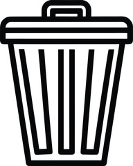 Trash Bin Vector | Garbage Can Waste Container Icon