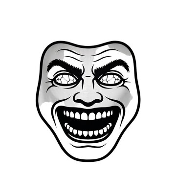 face of a man with a werid smile