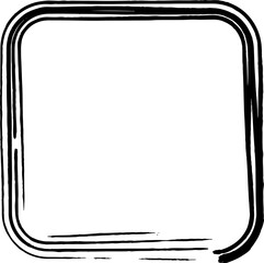 Squares drawn frames with brush and ink