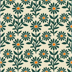 floral illustration border seamless pattern decoration poster
