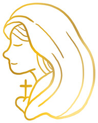 Gold line Mother Mary
