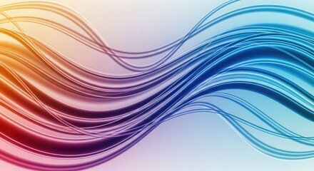 Fototapeta premium Smooth colorful abstract wave lines with gradient flow background.