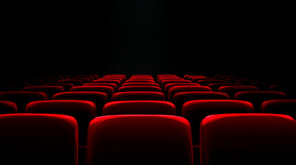 Obraz premium Modern movie theater with red seats vector