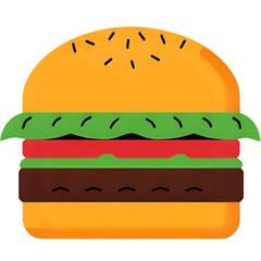 illustration of hamburger food, Fresh, Bold, Delicious