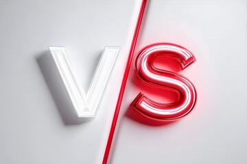 White V vs. Red S, illuminated.