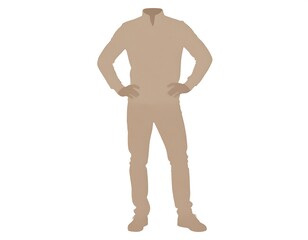 Fototapeta premium Beige silhouette of a man