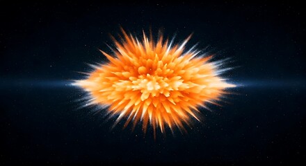 Vibrant orange explosion against a starry night sky creates dynamic energy perfect for technology, science, or creative concepts and designs