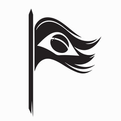 Proudly Waving Brazil Flag Silhouette Vector isolated on white background