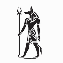 Anubis Ancient Egyptian God Logo Vector Design Mythical Icon Illustration Art