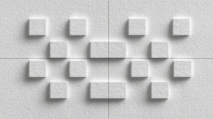 White Squared Graph Paper Texture with Clean Minimal Design and Gray Cubes