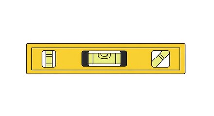 Precise yellow spirit level tool ensuring perfect alignment for professional construction and DIY projects, guaranteeing accuracy and stability.
