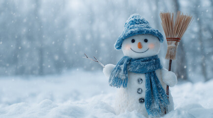 Ultra HD Christmas Background with Snowflakes, Pine Branches, Ornaments & Snowman, Elegant Festive Winter Scene for Commercial Use