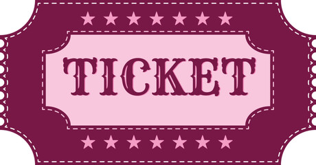 Maroon and Pink Retro Event Admission Ticket
