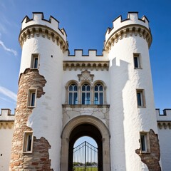 Obraz premium Exploring historic architecture at a fortified castle scenic landscape daylight captivating viewpoint