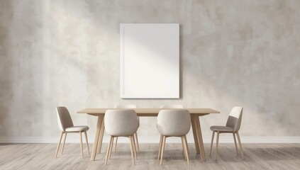 mock up poster frame in hipster interior background, scandinavian style, 3D render, 3D illustration 