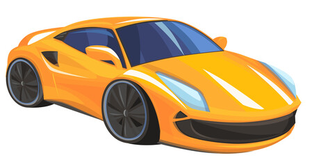 Obraz premium Cartoon street racing car vehicle on white background illustration for children