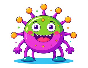 Cute cartoon virus character