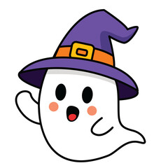 Cute Halloween Ghost with Pumpkin