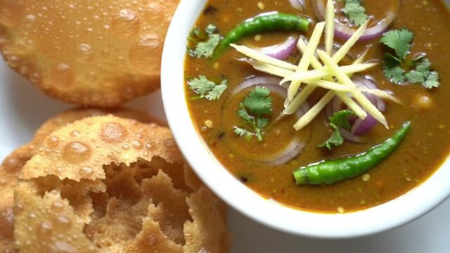 Puri Chole: Traditional Indian Breakfast