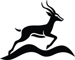 Deer Silhouette Vector Illustration in Nature