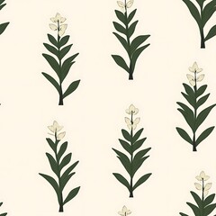 Minimal Yucca Flower Vector Seamless Pattern for Botanical Design