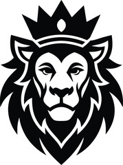 Lion Head Mascot Tattoo Vector Illustration