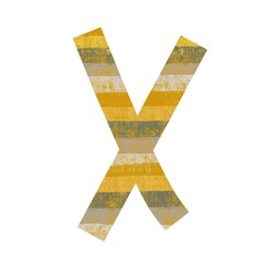 Expressive letter X using overlapping brush strokes and muted color harmony, great for visual identity assets, alphabet branding sets, editorial layout titles, and design packs.