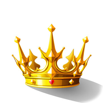 Illustration of Shining Golden Crown Jewel Royalty Symbol of Power