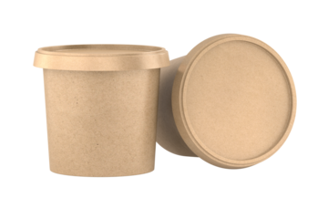 Kraft paper cup on white background. Isolated 3D illustration