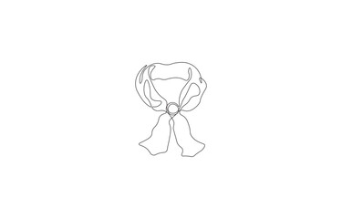 Continuous One-Line Drawing of a Scarf – Minimalist Autumn Fashion Art