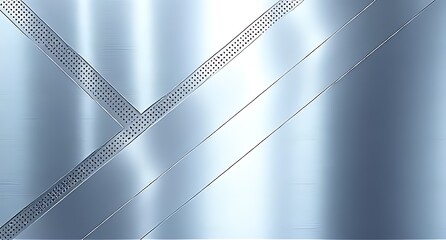 Elegant brushed silver steel texture with diagonal X-line and soft highlights. Perfect as modern background for technology, industry, architecture, product mockups and futuristic design projects.