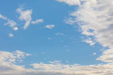 Bright Blue Sky with Scattered White Clouds