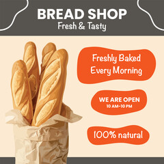 Fresh Baguette Bakery Advertisement Banner