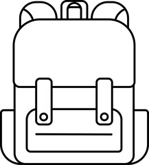 Bag Vector Illustration. Simple Outline Bag Coloring Page